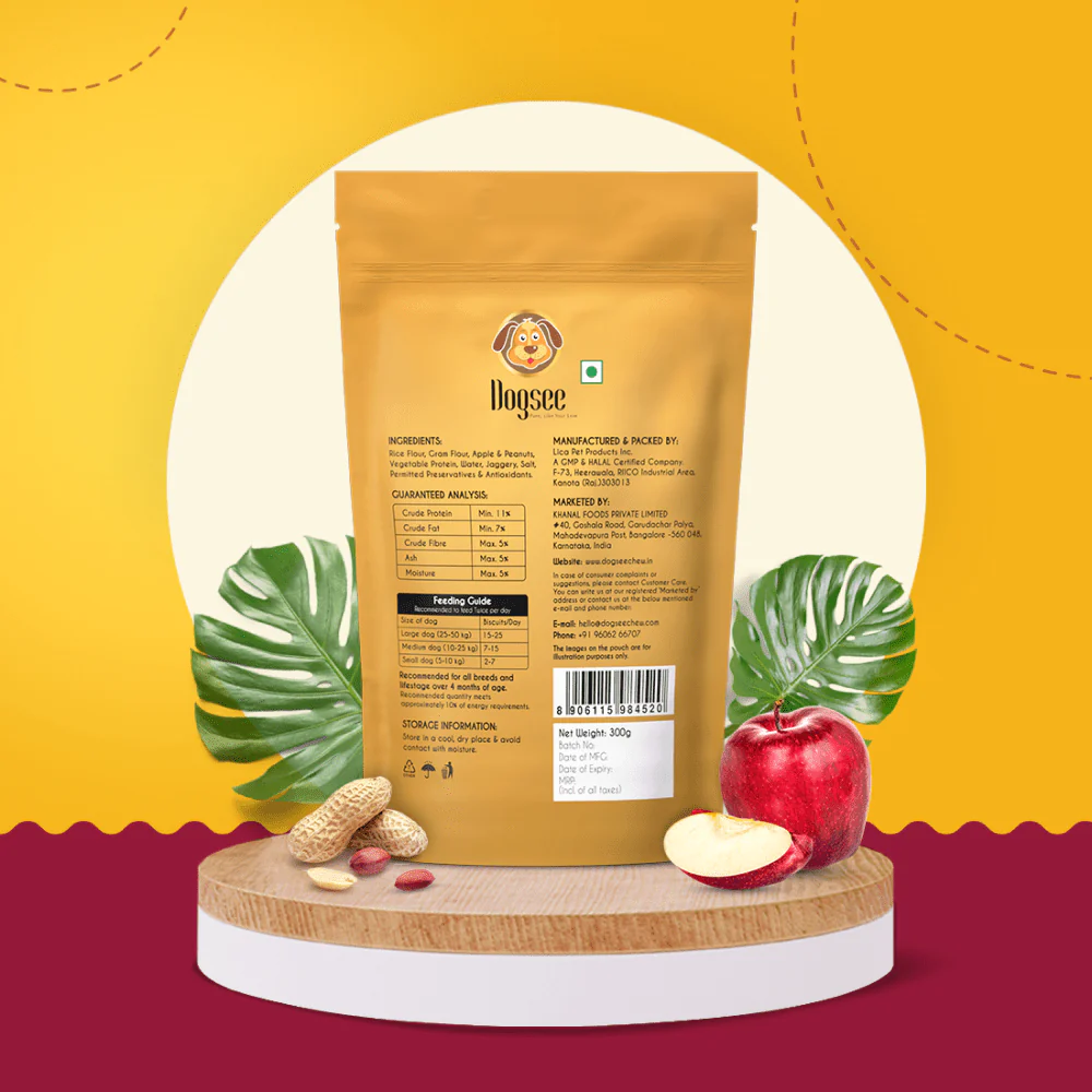 Dogsee Chew Gigabites Apple and Peanut Dog Cookie Treats - Image 2