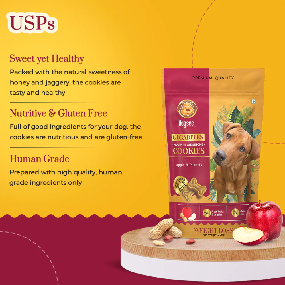 Dogsee Chew Gigabites Apple and Peanut Dog Cookie Treats - Image 5