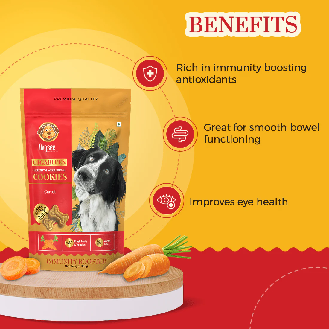 Dogsee Gigabites Carrot Flavoured Cookie Dog Treats - Image 2