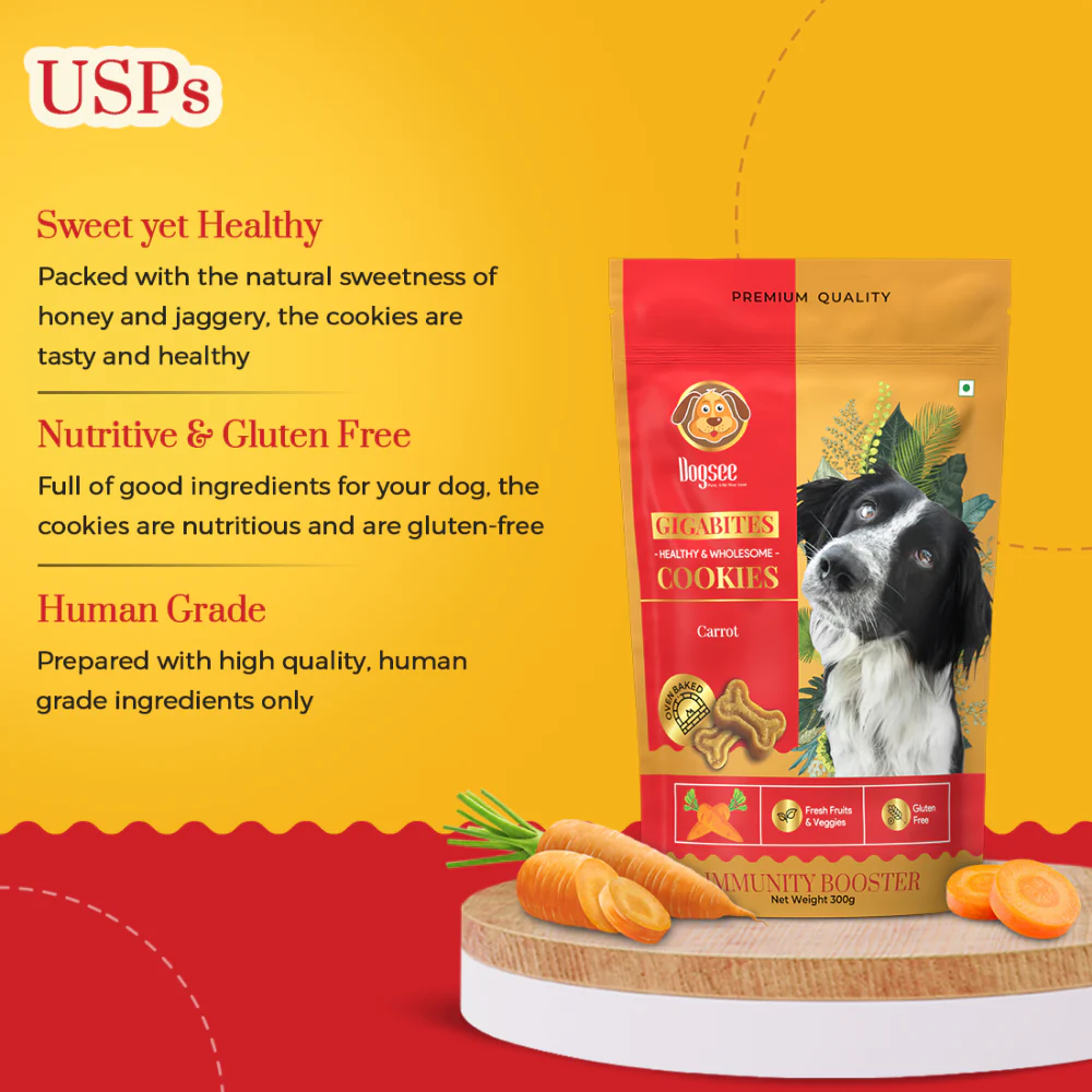 Dogsee Gigabites Carrot Flavoured Cookie Dog Treats - Image 5