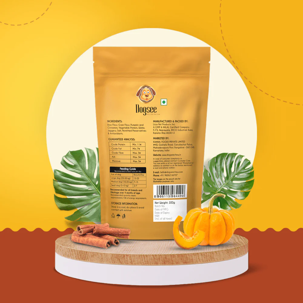 Dogsee Chew Gigabites Pumpkin and Cinnamon Dog Cookie Treats - Image 2