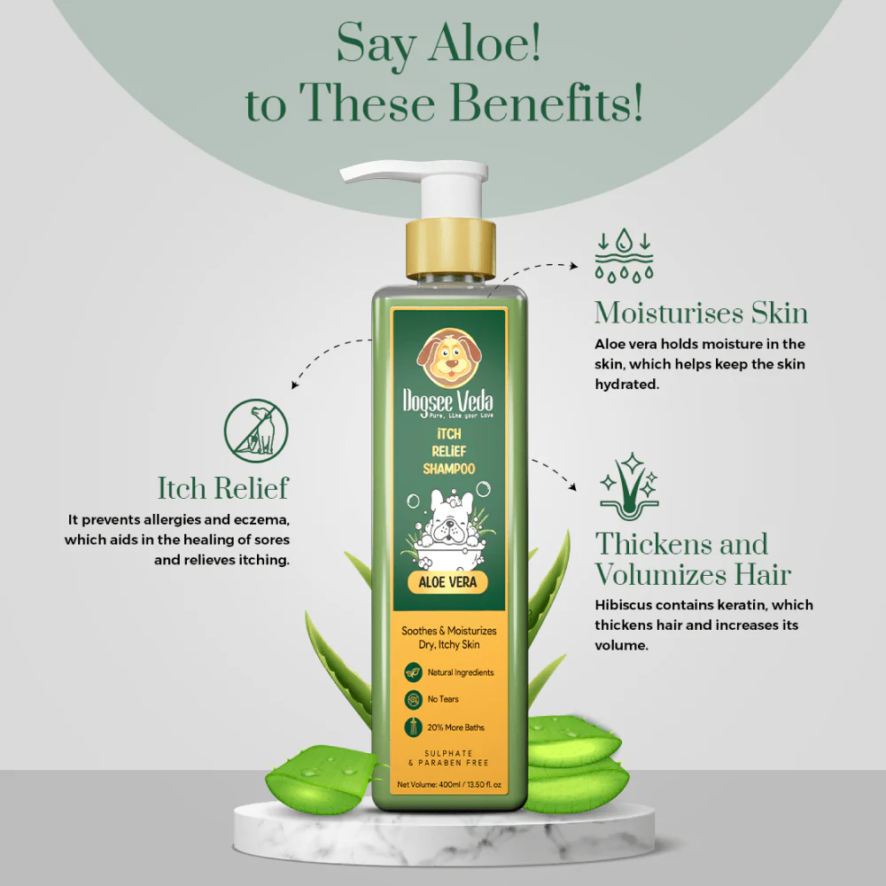 Dogsee Veda ITCH RELIEF Aloe Vera Shampoo for Dogs (400ml) - Image 5