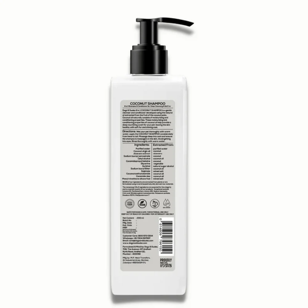 DOGZ & DUDEZ Coconut Shampoo for Dogs and Cats - Image 3