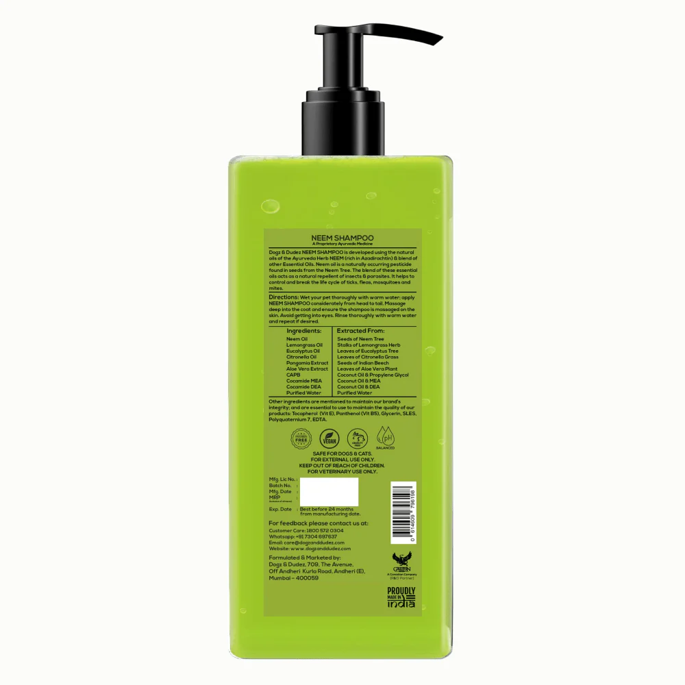 DOGZ & DUDEZ Natural Neem Anti Tick and Flea Shampoo for Dogs and Cats - Image 4