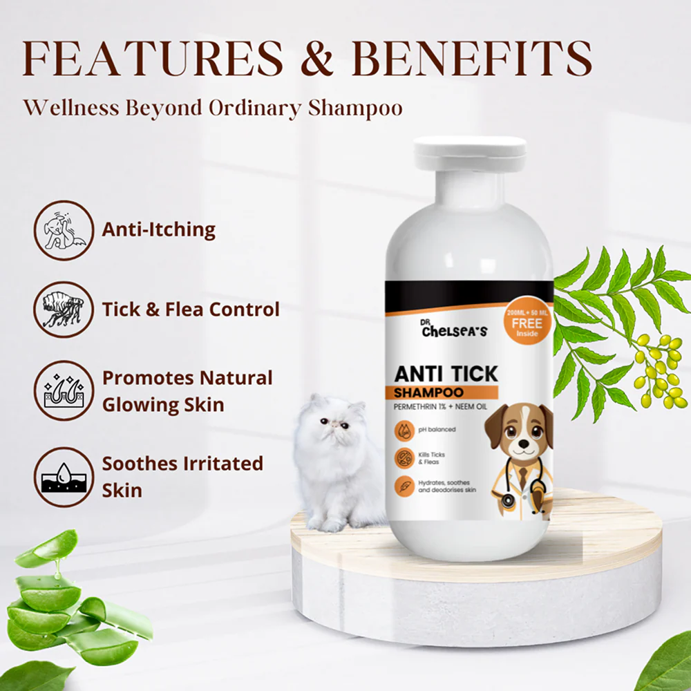 Dr. Chelsea's Neem Oil Anti Tick Shampoo for Cats & Dogs - Image 2