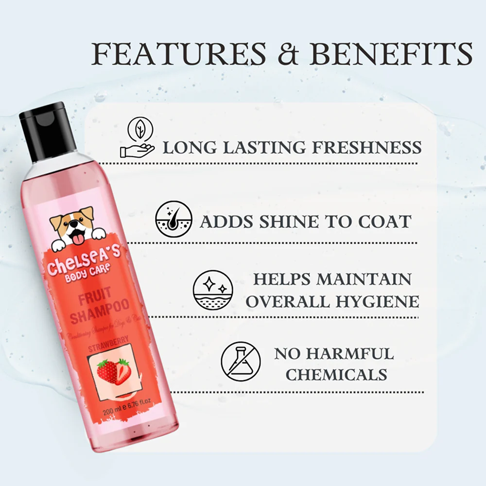 Dr. Chelsea's Strawberry Fruit Conditing Shampoo for Cats & Dogs - Image 2