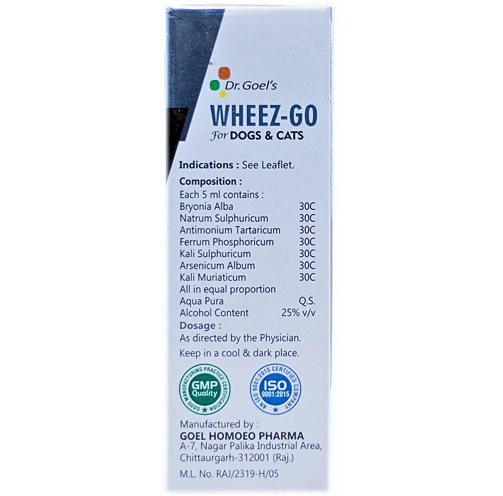 Dr Goel's Wheez Go Respiratory care for Dogs and Cats (30ml) - Image 3