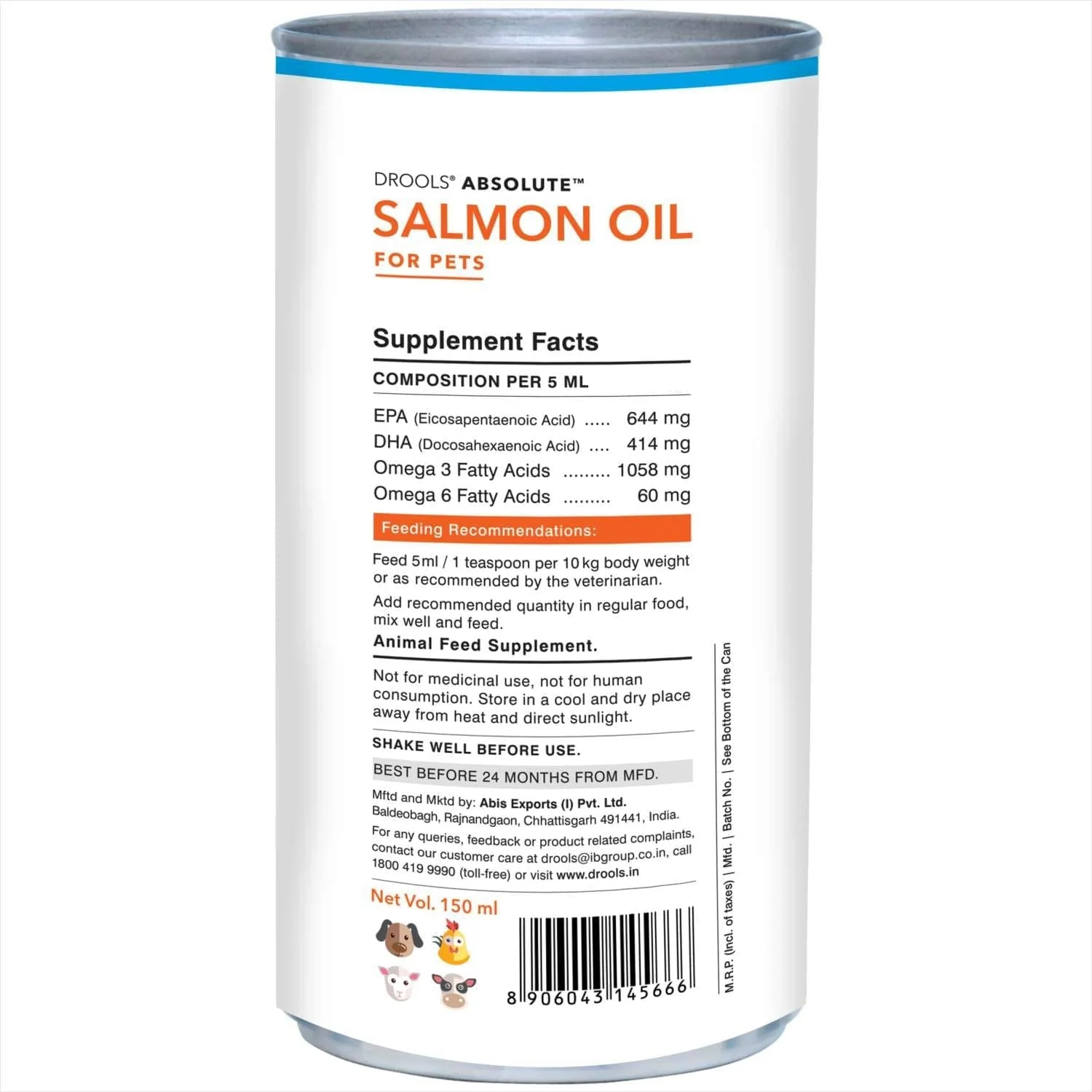 Drools Absolute Skin & Coat Tablets and Salmon Oil Syrup Supplement for Dogs Combo - Image 8