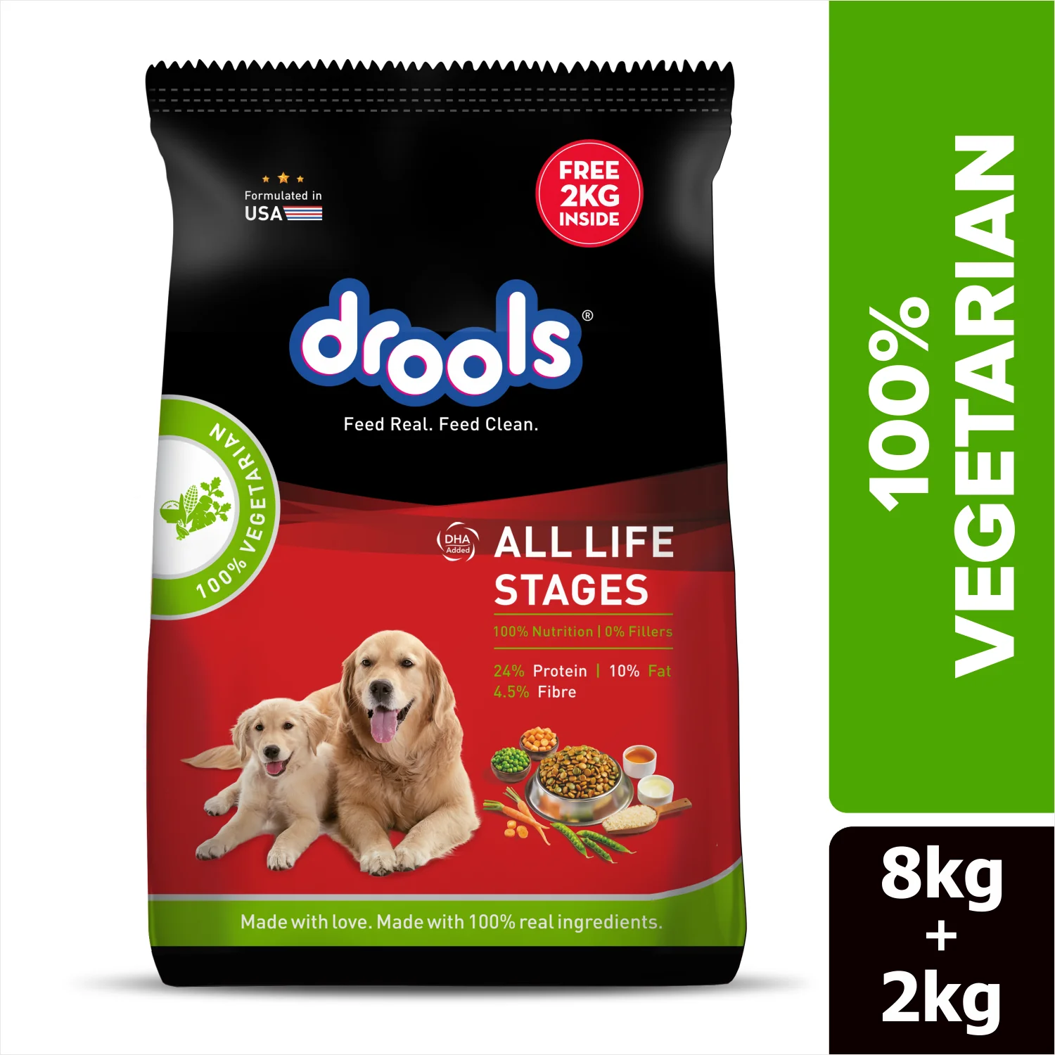 Drools 100% Vegetarian Puppy and Adult Dog Veg Dry Food (All Life Stages) - Image 2