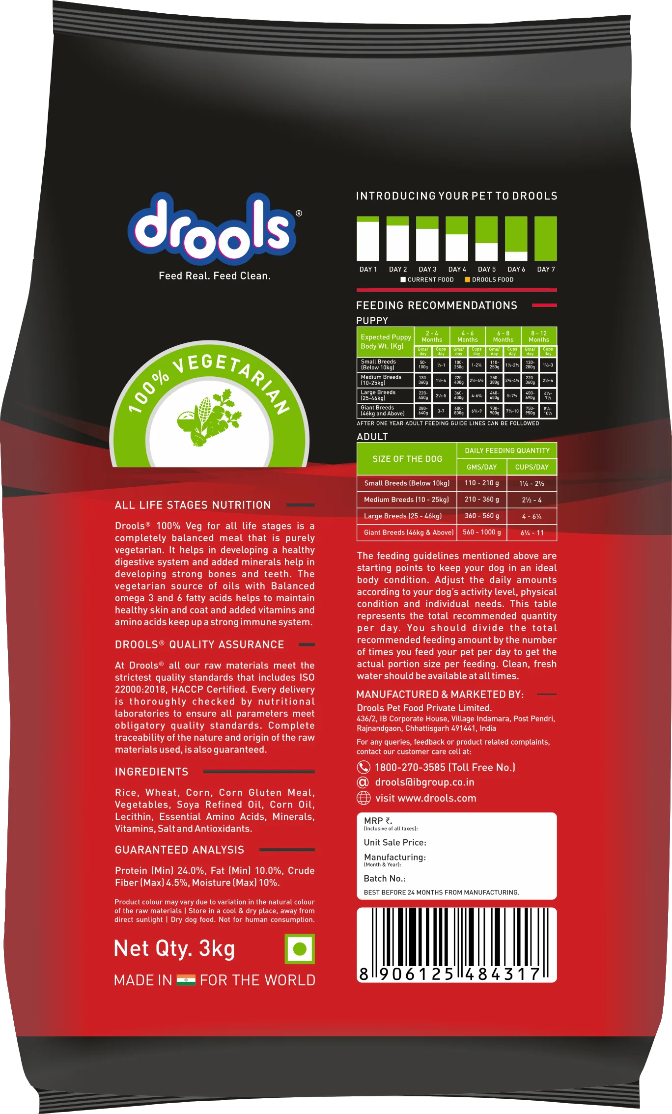 Drools 100% Vegetarian Puppy and Adult Dog Veg Dry Food (All Life Stages) - Image 5