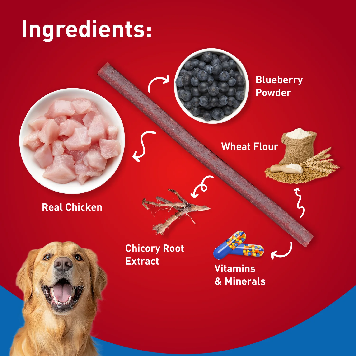 Drools Blueberry Flavour Chicken Sticks Treat for Dogs - Image 5