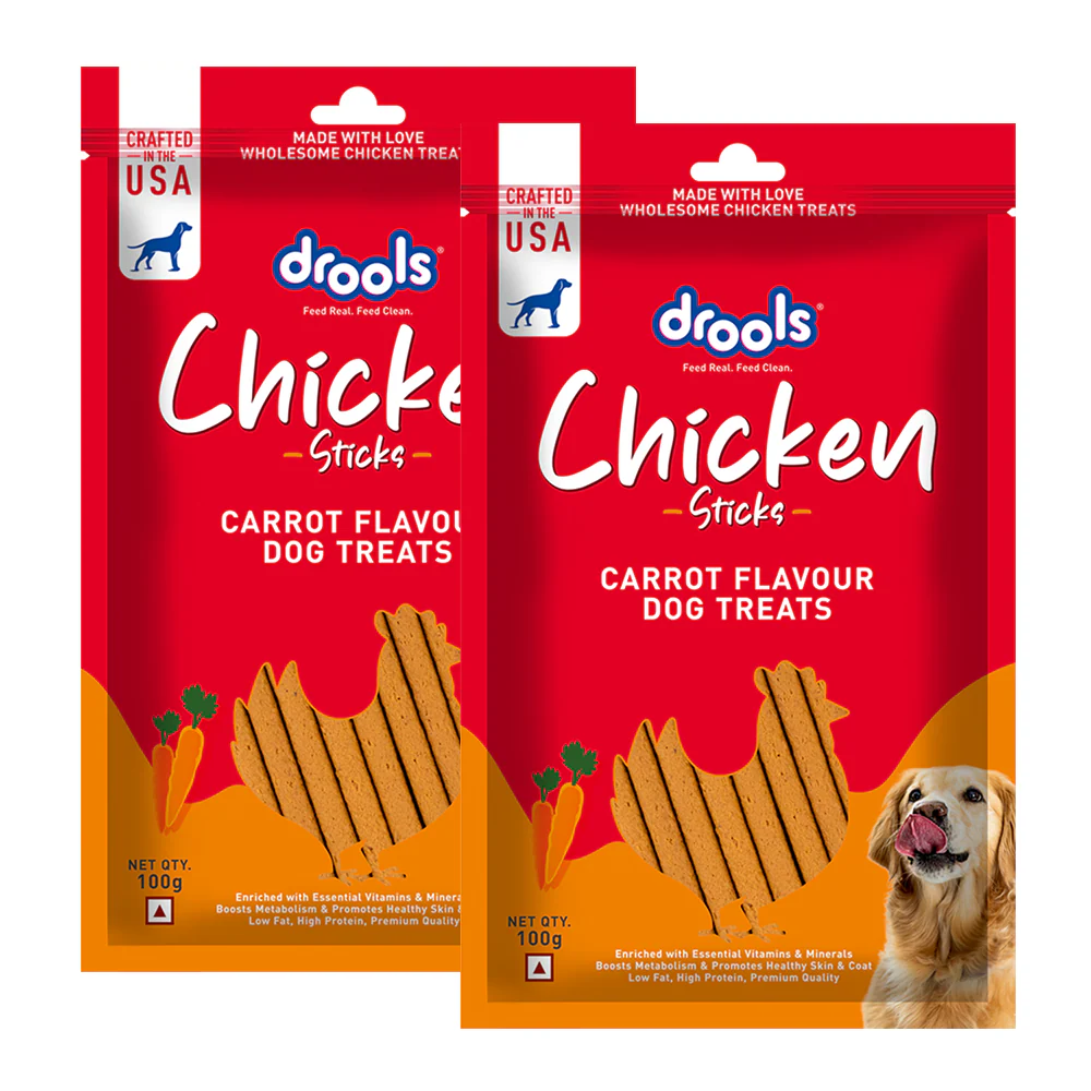 Drools Carrot Flavour Chicken Sticks Treat for Dogs - Image 2