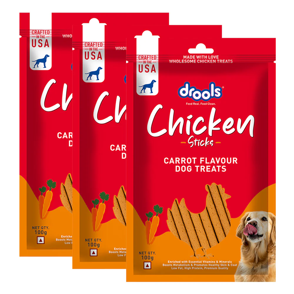 Drools Carrot Flavour Chicken Sticks Treat for Dogs - Image 3