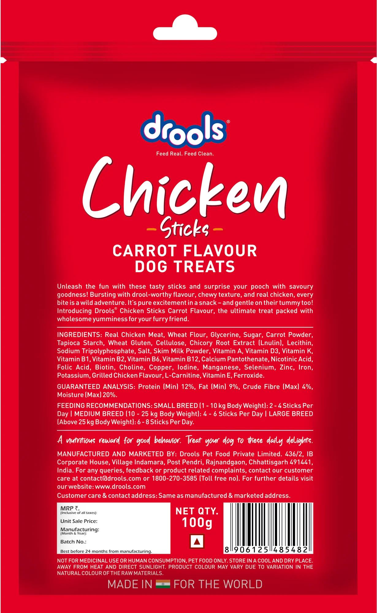Drools Carrot Flavour Chicken Sticks Treat for Dogs - Image 4