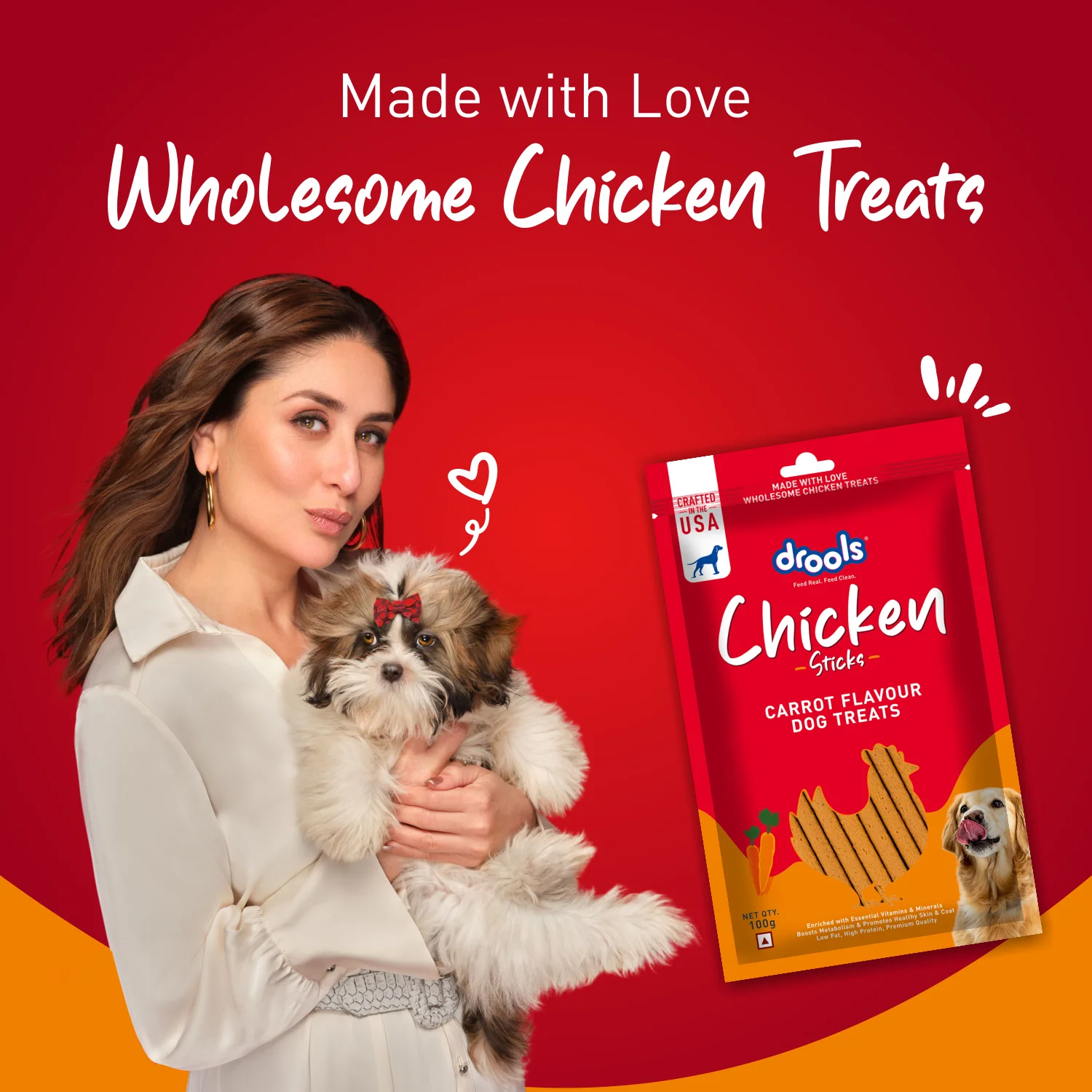 Drools Carrot Flavour Chicken Sticks Treat for Dogs - Image 5