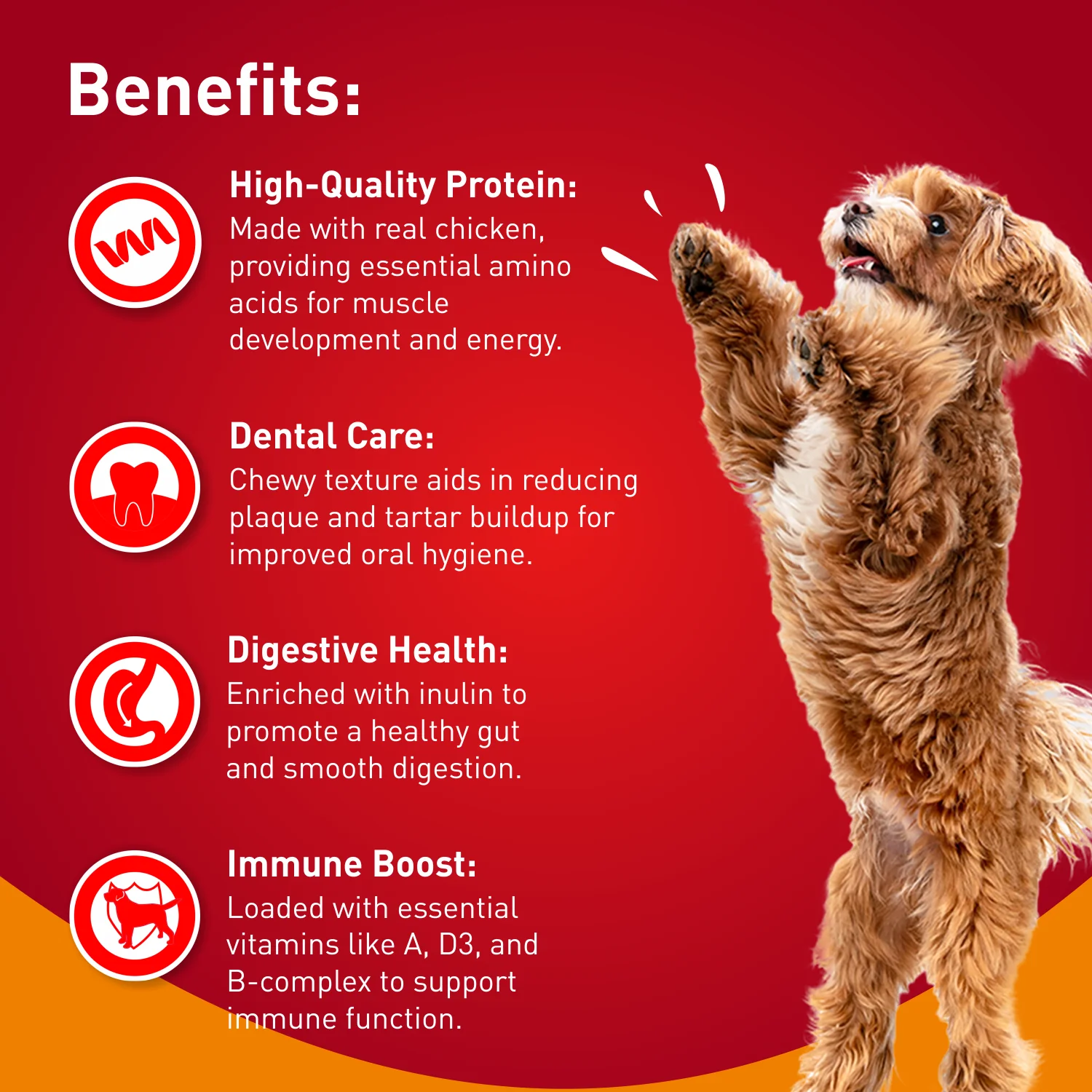 Drools Carrot Flavour Chicken Sticks Treat for Dogs - Image 6