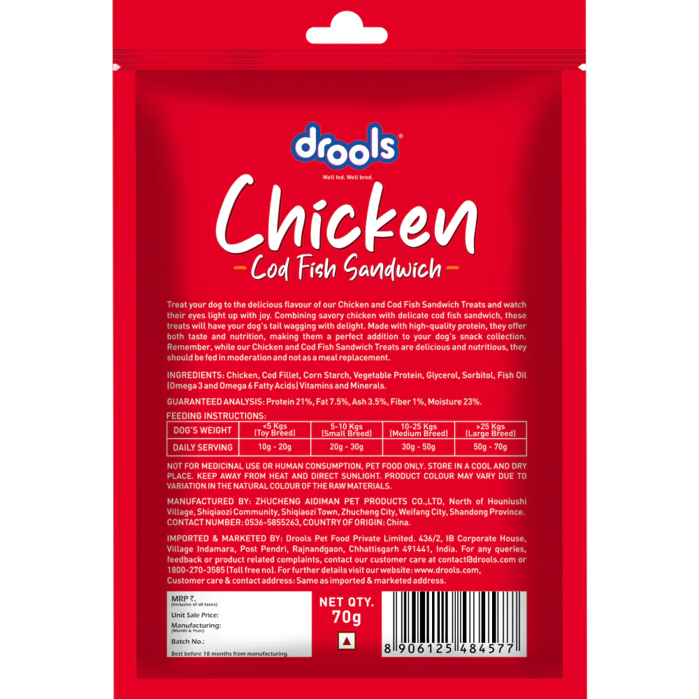 Drools Cod Fish Sandwich Dog Treats - Image 2