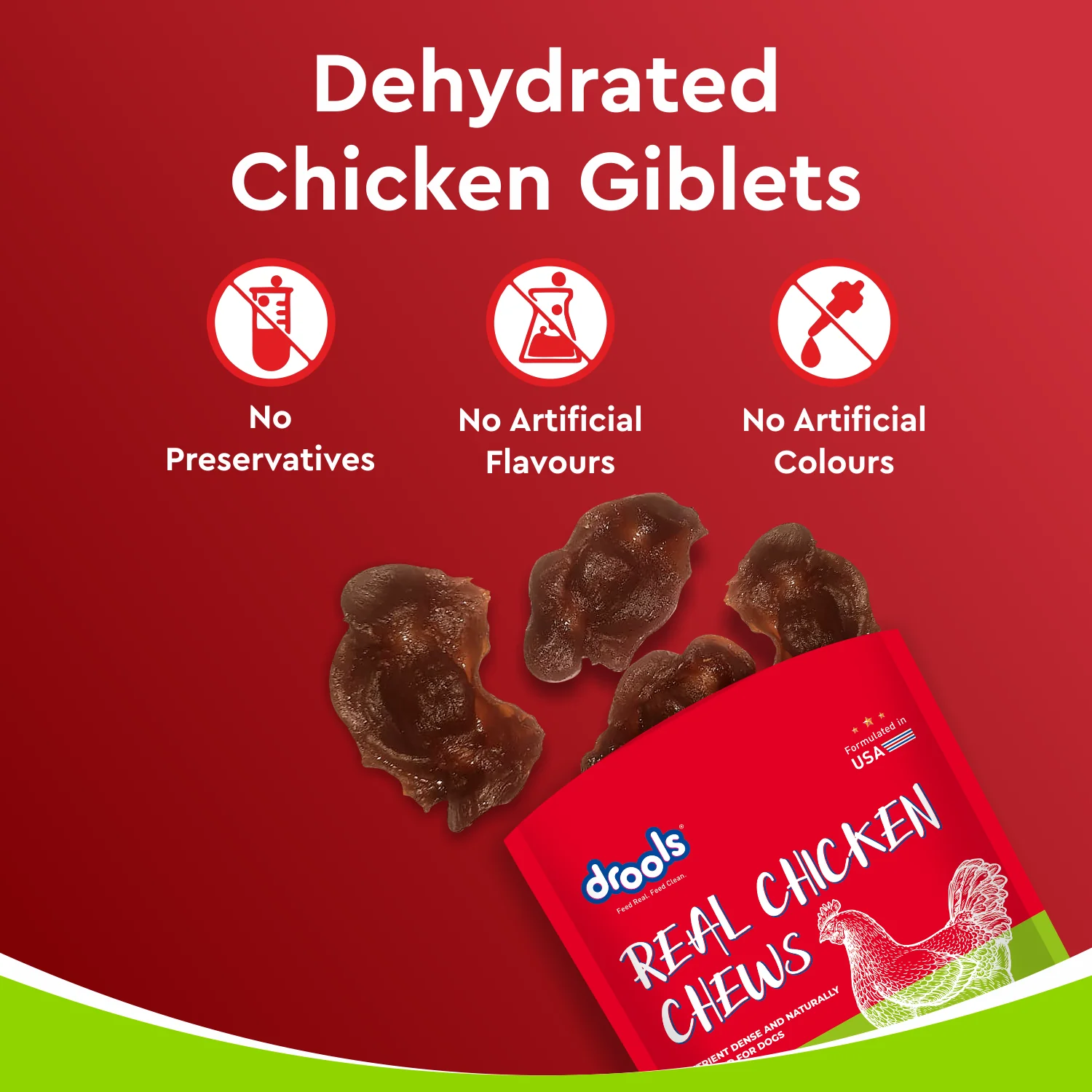 Drools Dehydrated Real Chicken Giblets Chews Treat for Dogs - Image 6