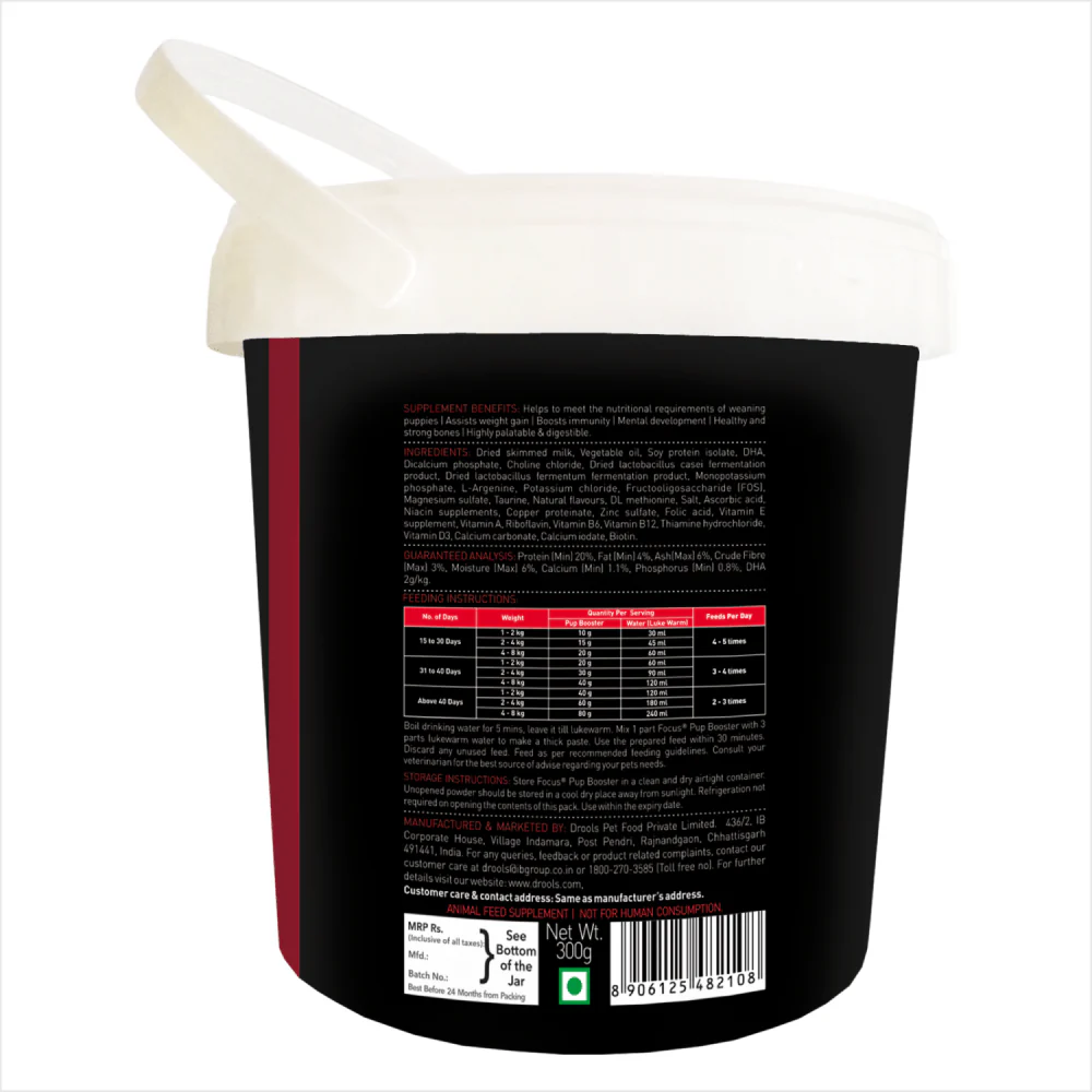 Drools Focus Pup Booster Puppy Weaning Diet for All Breeds (300g) - Image 2