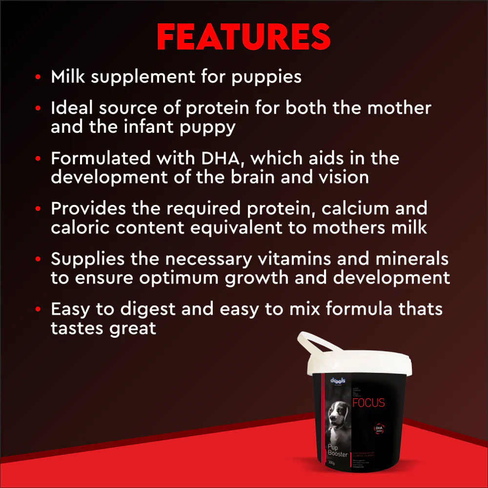 Drools Focus Pup Booster Puppy Weaning Diet for All Breeds (300g) - Image 5