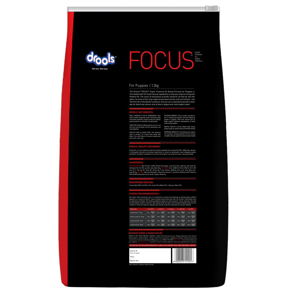 Drools Focus Super Premium Puppy Dog Dry Food | Corn & Wheat Free Formula - Image 10
