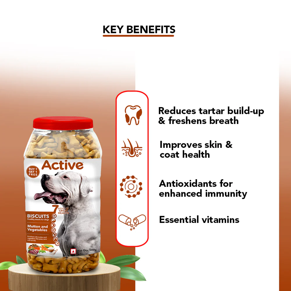 Active Mutton & Vegetable Flavour Biscuit Dog Treats (Buy 1 Get 1) - Image 2