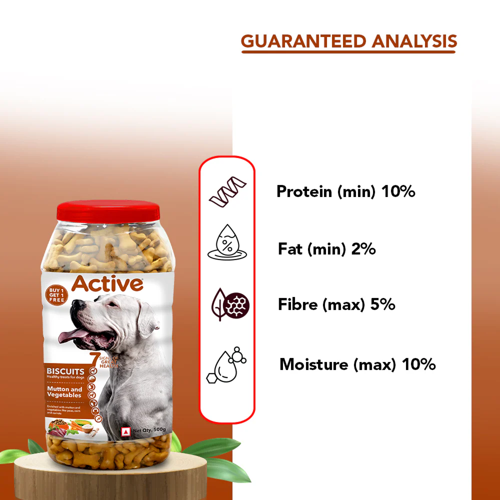 Active Mutton & Vegetable Flavour Biscuit Dog Treats (Buy 1 Get 1) - Image 3