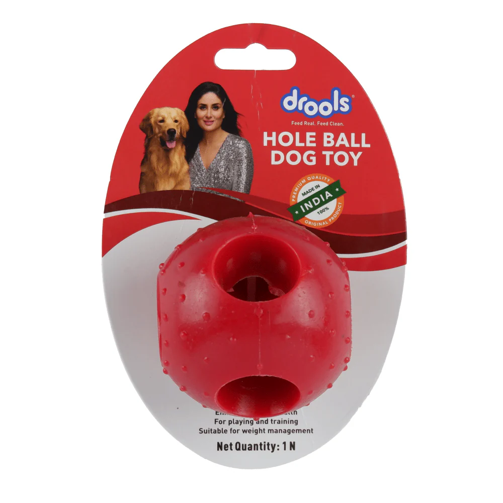 Drools Non Toxic Rubber Hole Ball Teething Toy for Puppies and Dogs | For Aggressive Chewers - Image 2