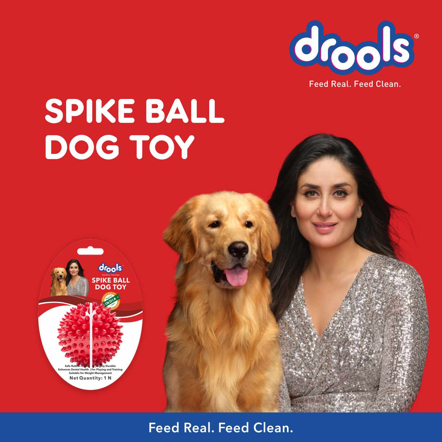 Drools Non Toxic Rubber Stud Spike Hard Ball Chew Teething Toy for Puppies and Dogs | For Aggressive Chewers - Image 5