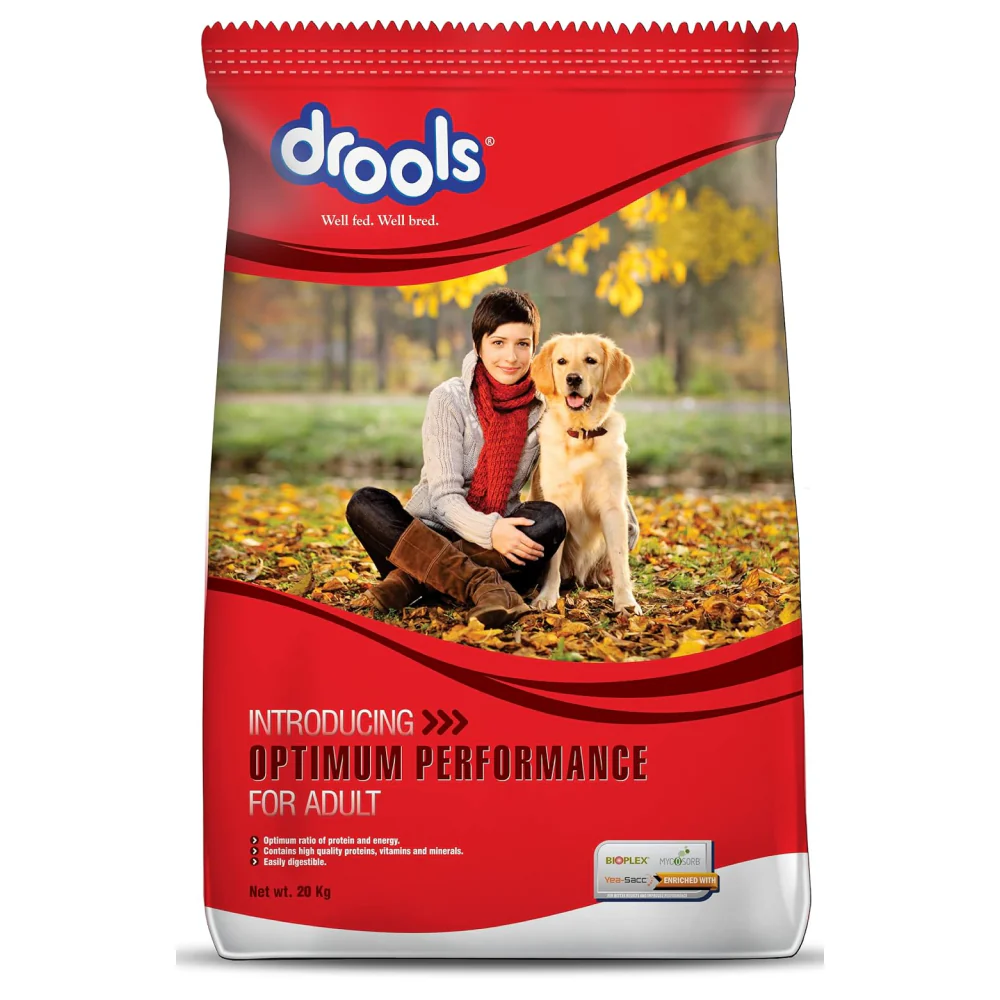 Drools Optimum Performance Adult Dog Dry Food (20kg) and Drools Invadeworm Dewormer Tablets for Dogs (pack of 10 Tablets) - Image 2