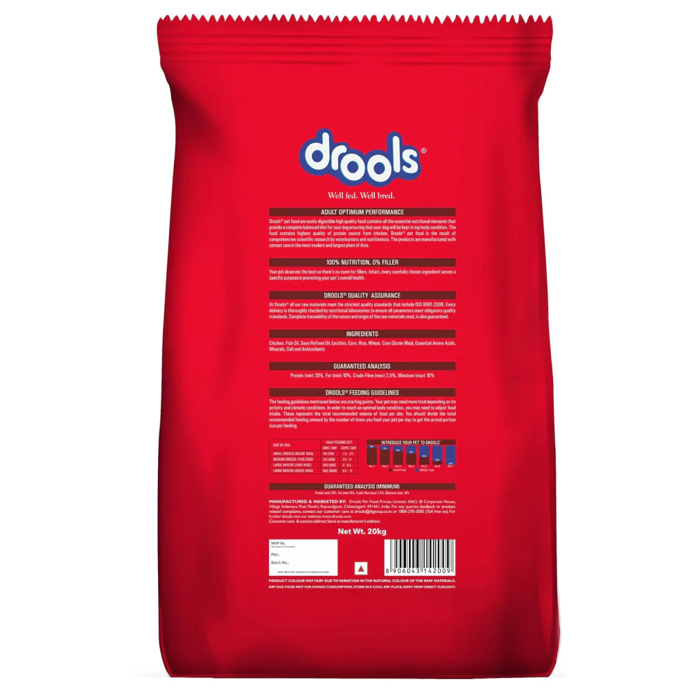 Drools Optimum Performance Adult Dog Dry Food (20kg) and Drools Invadeworm Dewormer Tablets for Dogs (pack of 10 Tablets) - Image 8