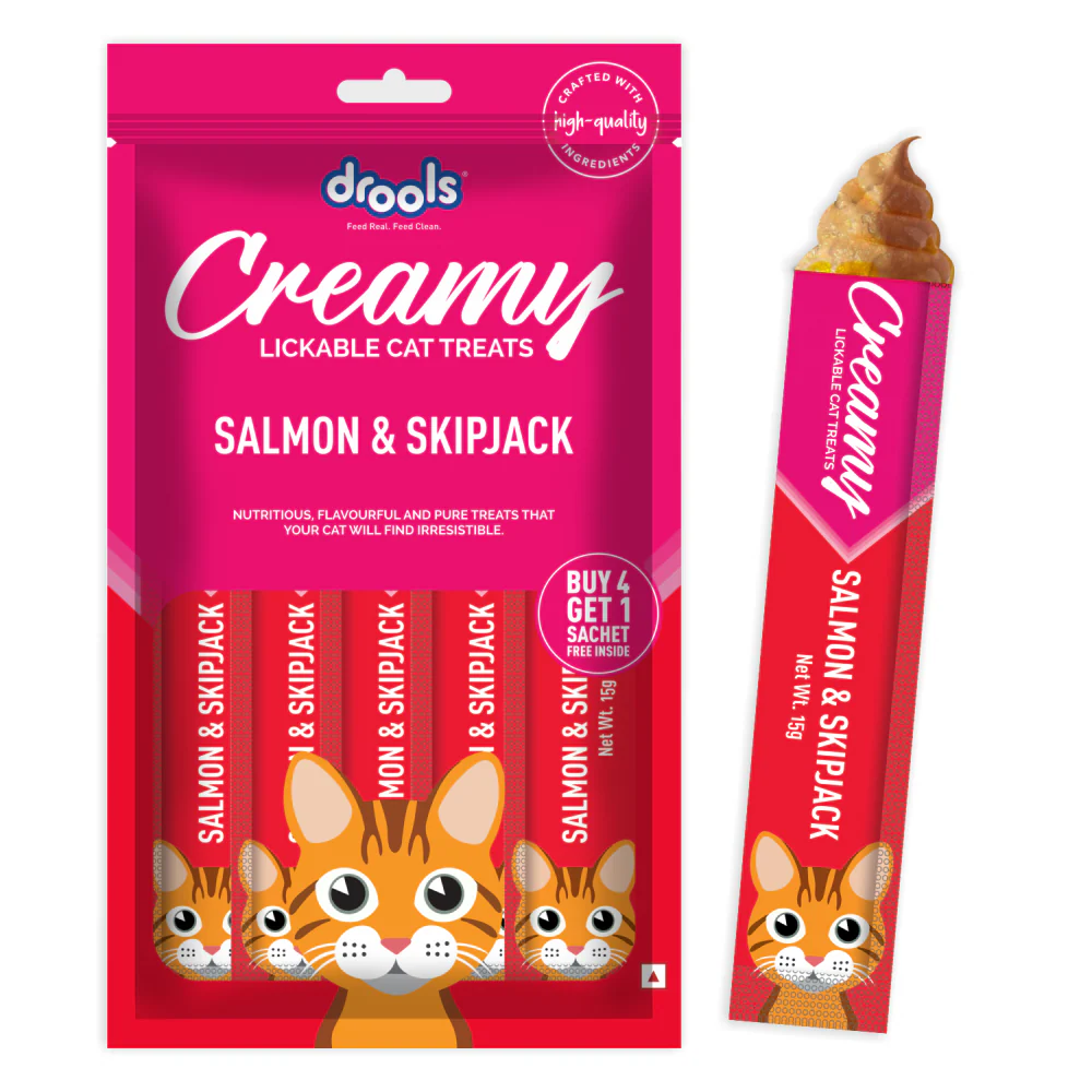 Drools Salmon & Skipjack and Seafood Medley Creamy Cat Treats Combo - Image 2