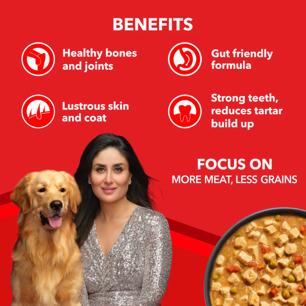 Drools Focus Real Chicken & Chicken Liver Chunks in Gravy Adult Dog Wet Food - Image 4