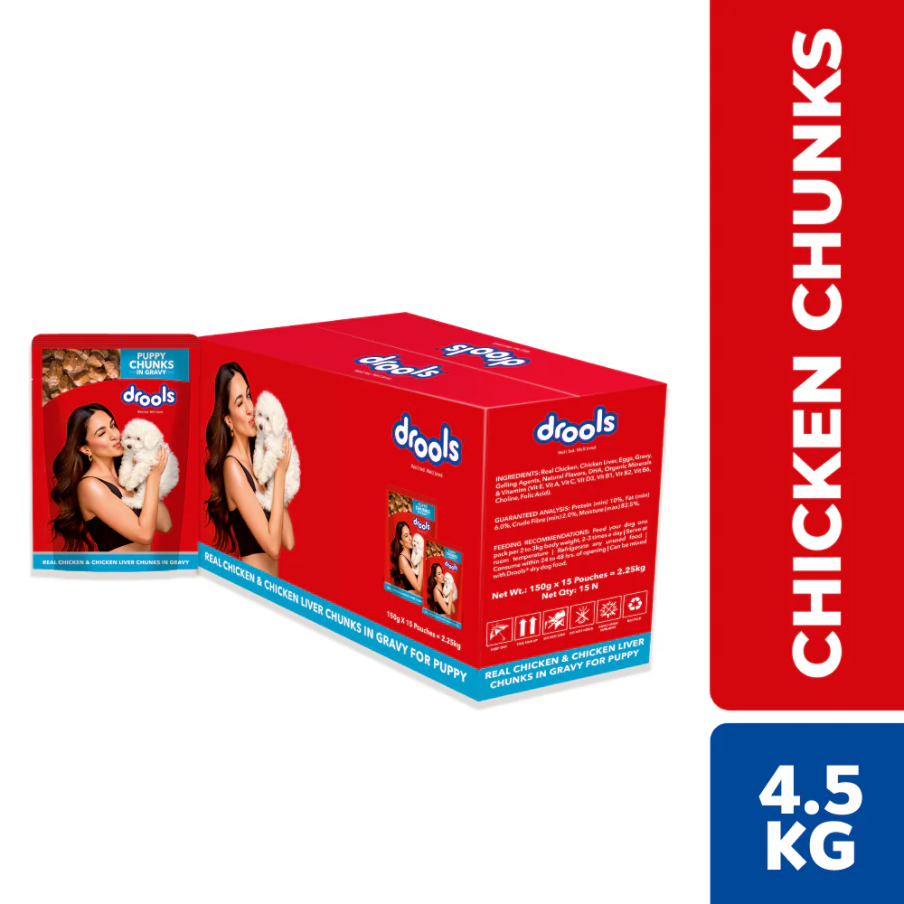 Drools Real Chicken & Chicken Liver Chunks in Gravy Puppy Dog Wet Food - Image 15