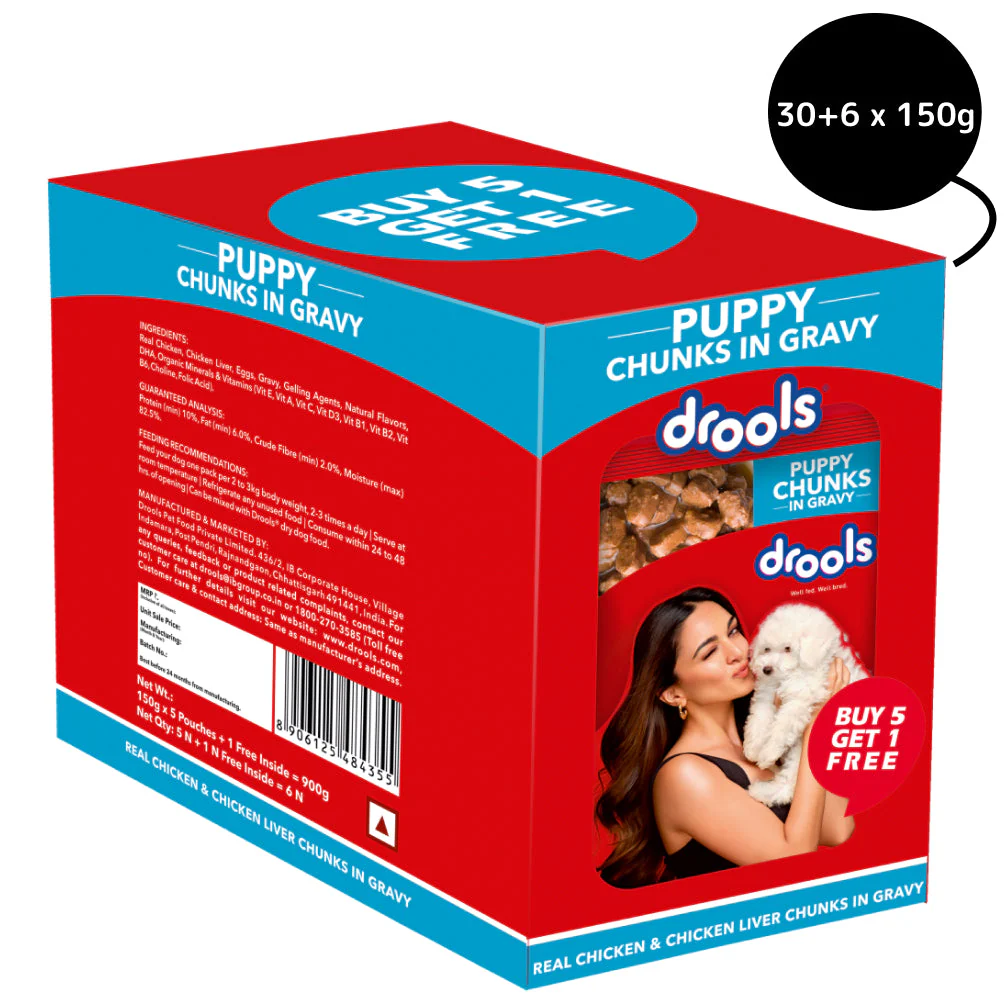 Drools Real Chicken & Chicken Liver Chunks in Gravy Puppy Dog Wet Food - Image 13