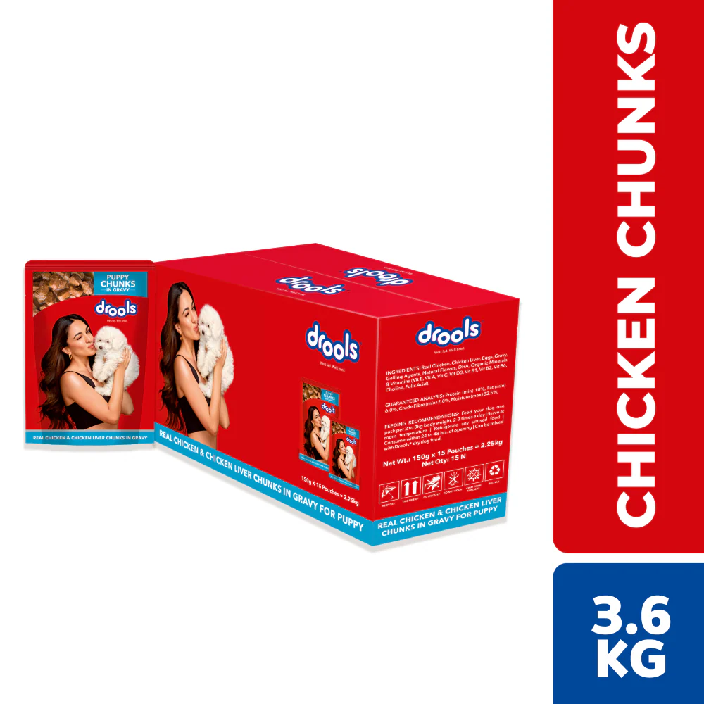 Drools Real Chicken & Chicken Liver Chunks in Gravy Puppy Dog Wet Food - Image 21