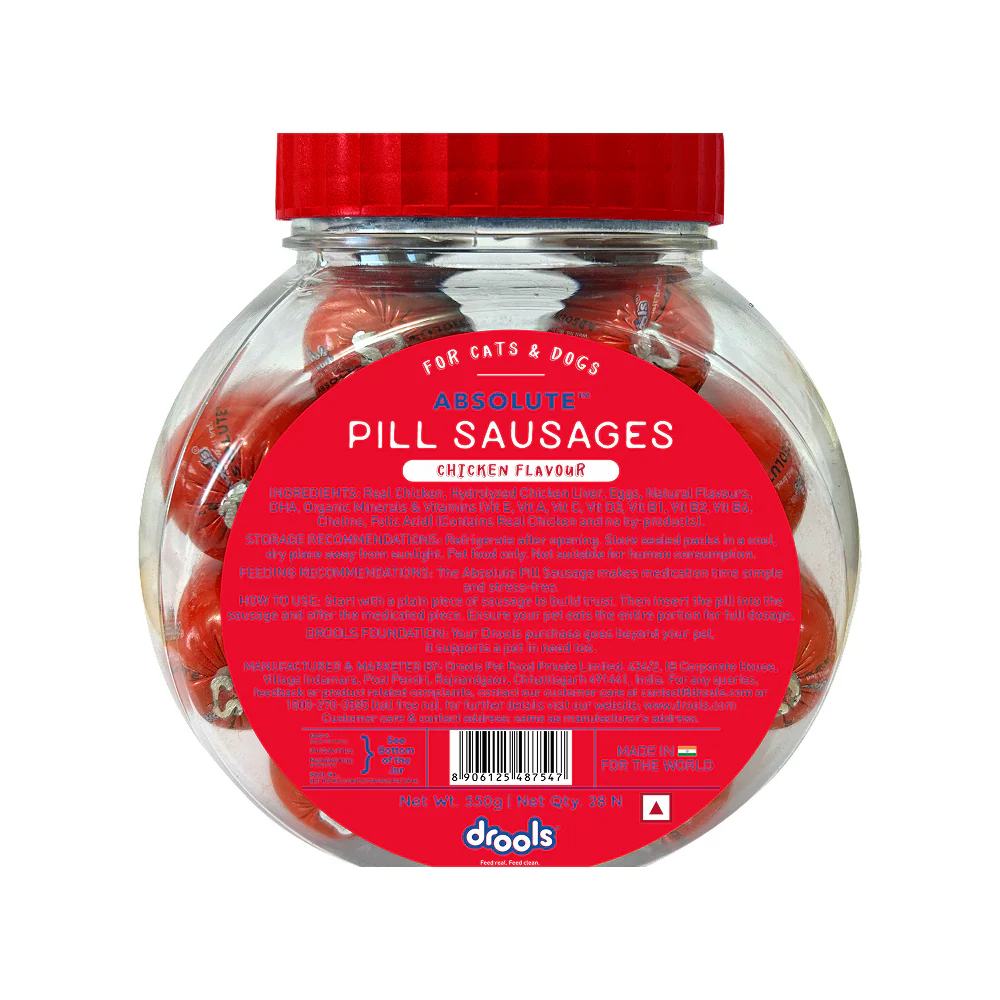 Drools Real Chicken Pill Sausage Treats for Dogs and Cats(Jar) - Image 3