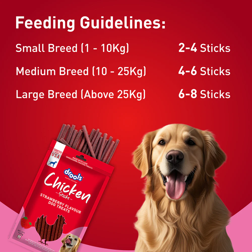 Drools Strawberry Flavour Chicken Sticks Treat for Dogs - Image 6