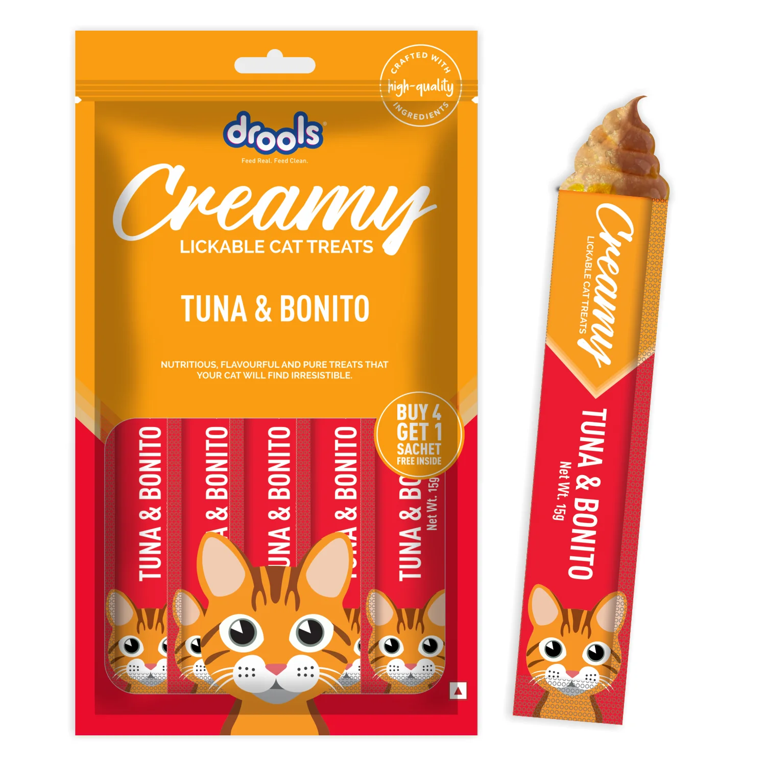 Drools Tuna & Bunito and Crab & Chicken Creamy Cat Treats Combo - Image 10