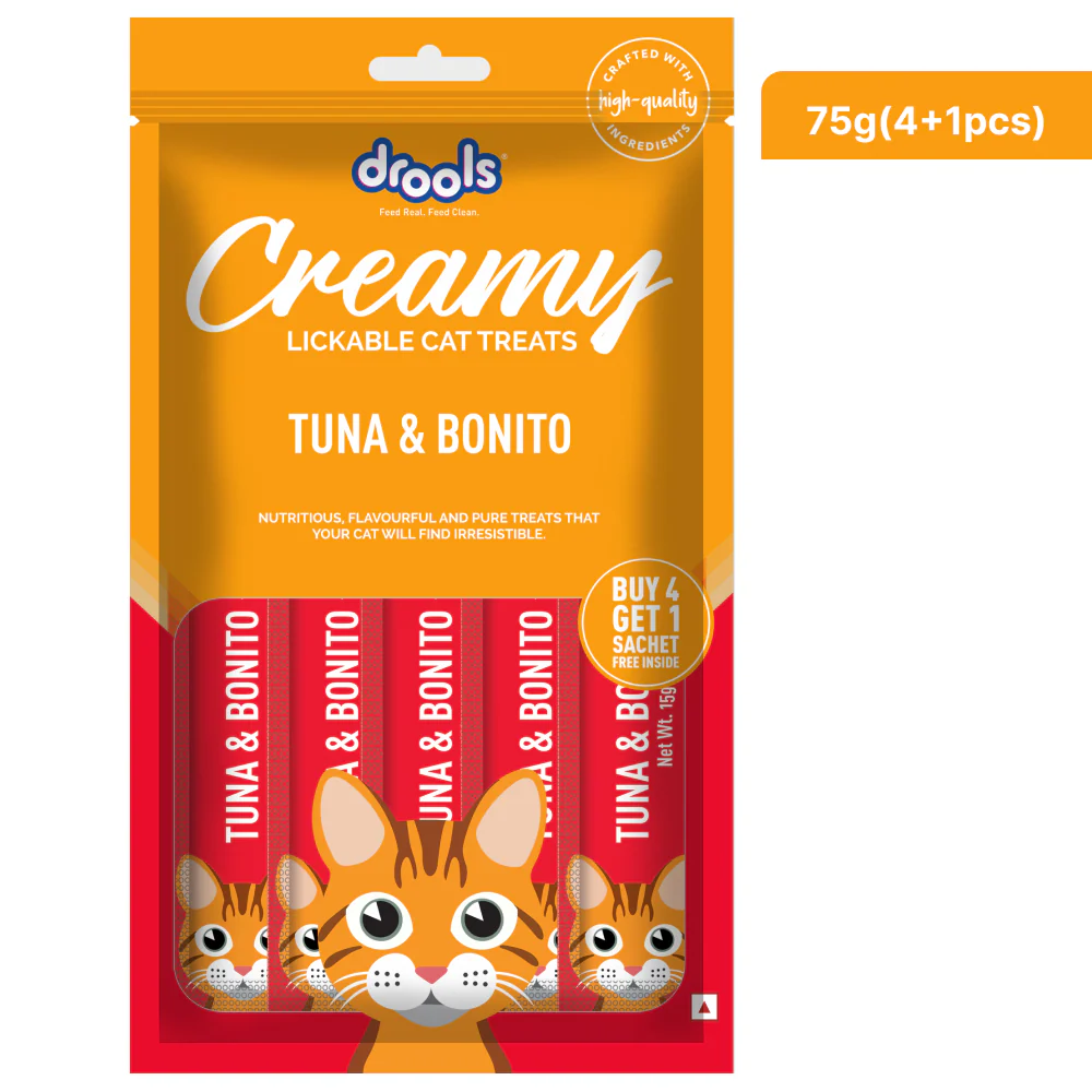 Drools Tuna & Bunito and Crab & Chicken Creamy Cat Treats Combo - Image 11