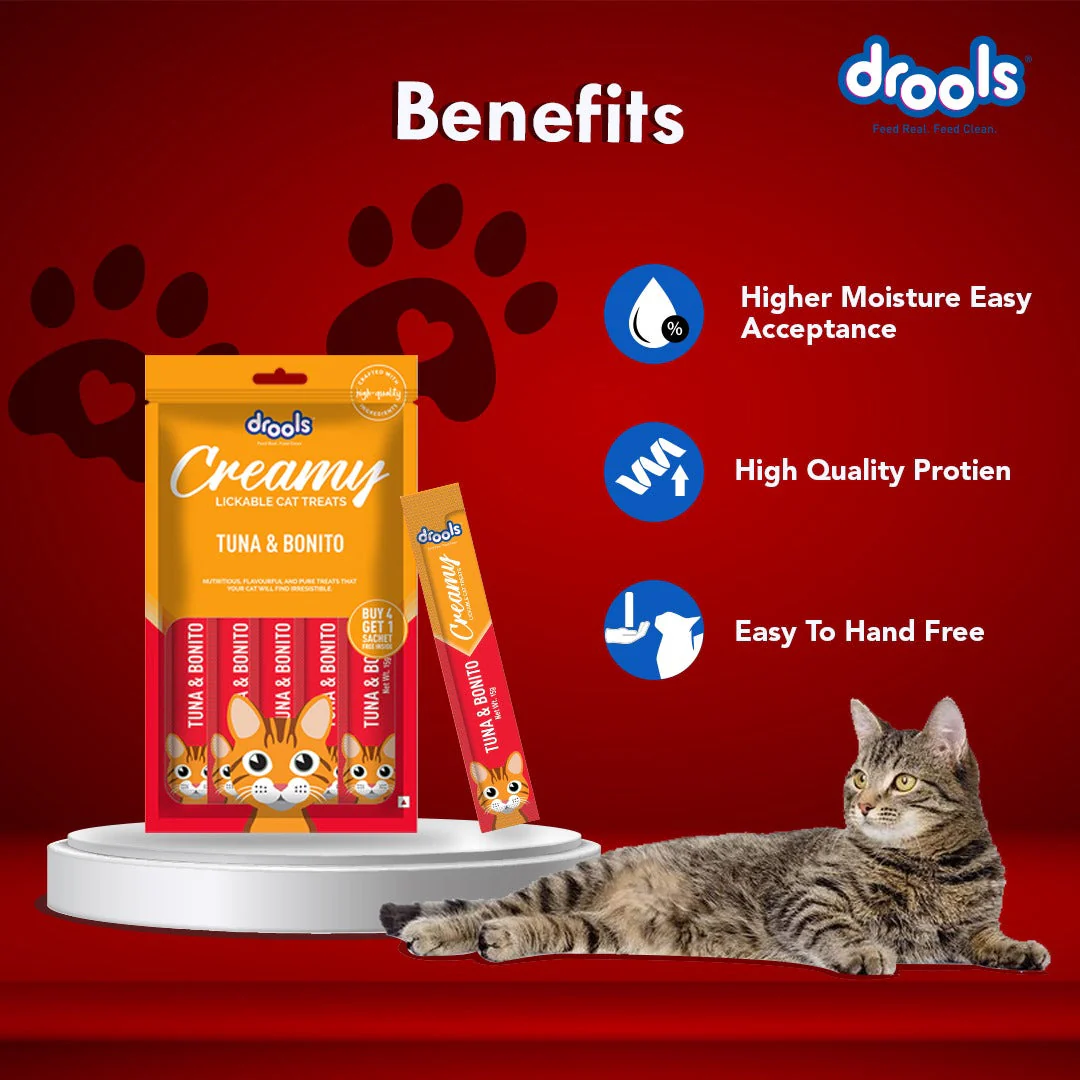 Drools Tuna & Bunito and Crab & Chicken Creamy Cat Treats Combo - Image 13