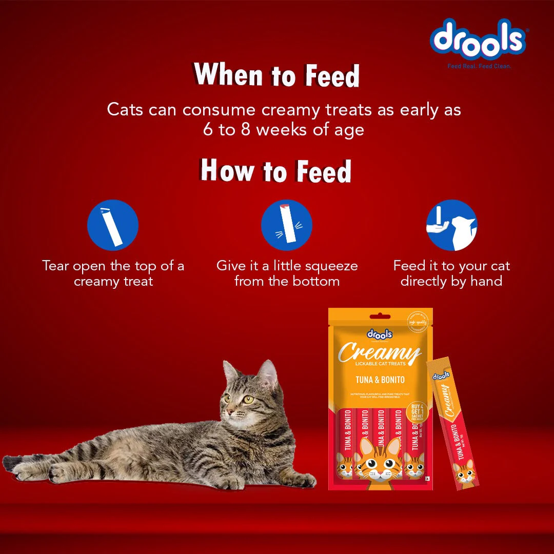 Drools Tuna & Bunito and Crab & Chicken Creamy Cat Treats Combo - Image 15