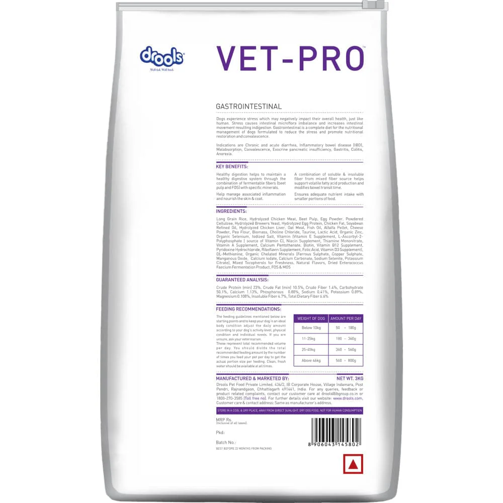 Drools VET PRO Gastrointestinal Adult Dog Dry Food - Image 2