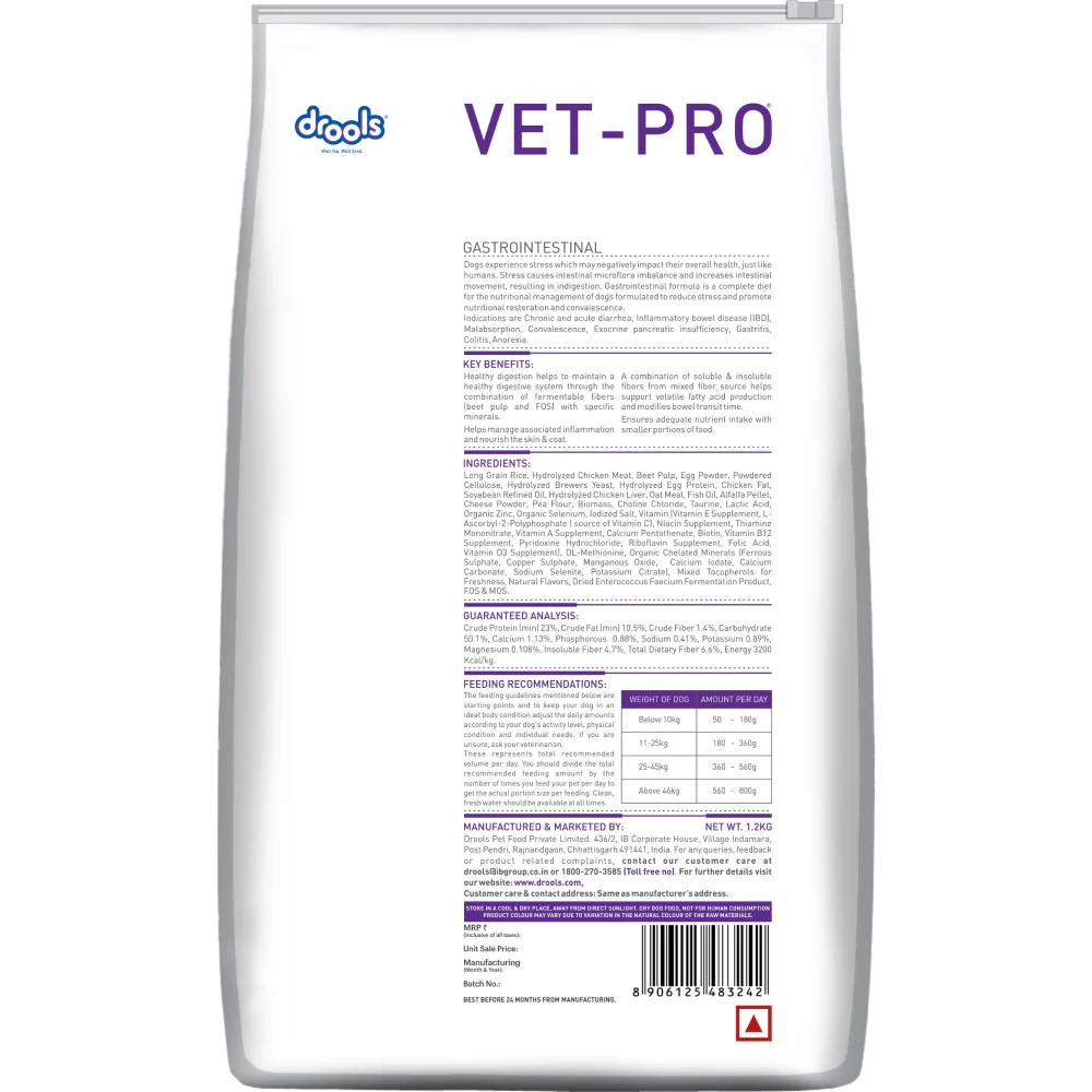 Drools VET PRO Gastrointestinal Adult Dog Dry Food - Image 4