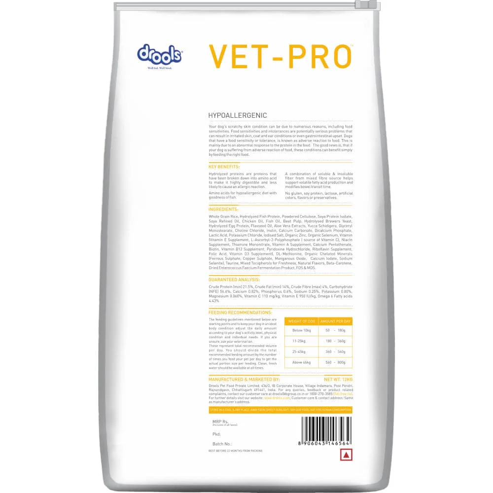 Drools VET PRO Hypoallergenic Adult Dog Dry Food - Image 2