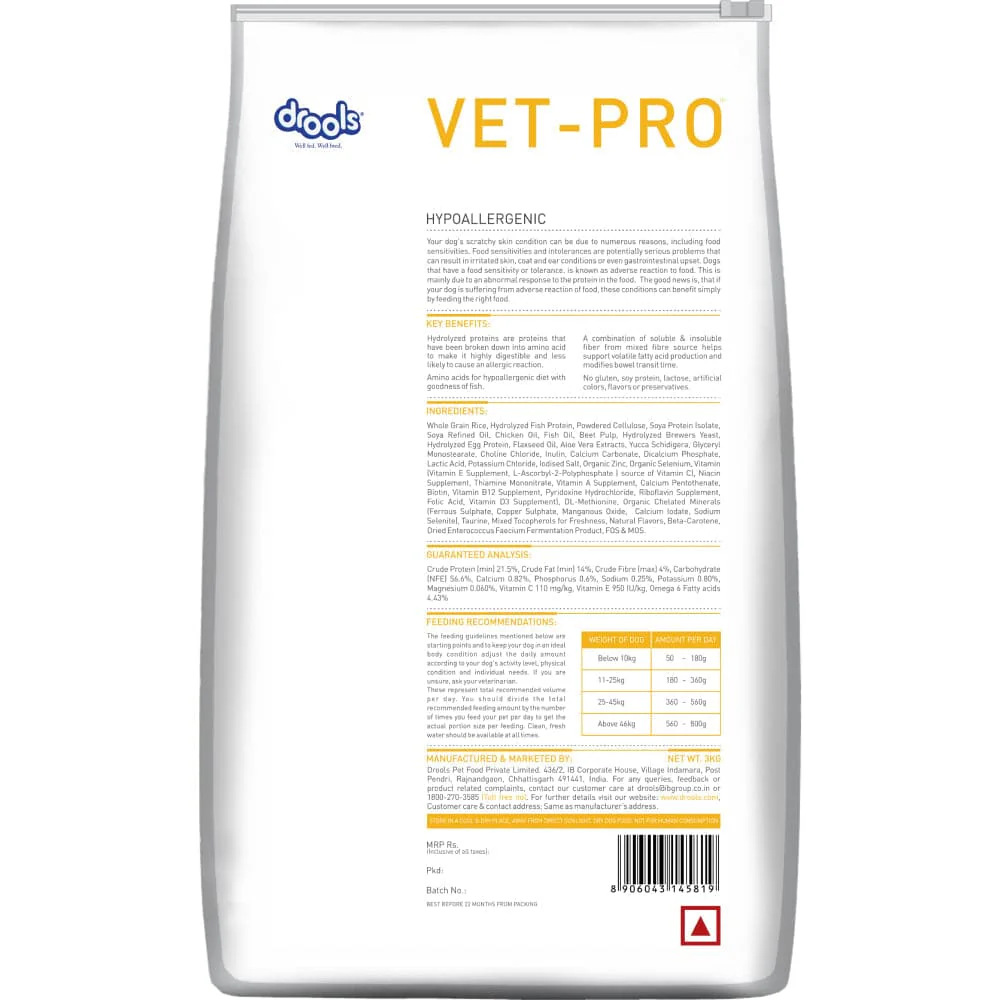 Drools VET PRO Hypoallergenic Adult Dog Dry Food - Image 4