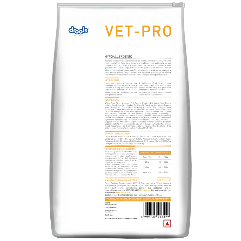 Drools VET PRO Hypoallergenic Adult Dog Dry Food - Image 6