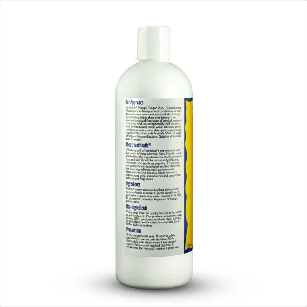 EarthBath 2 in 1 Conditioning Shampoo Mango Tango Long Coat for Dogs and Cats - Image 3