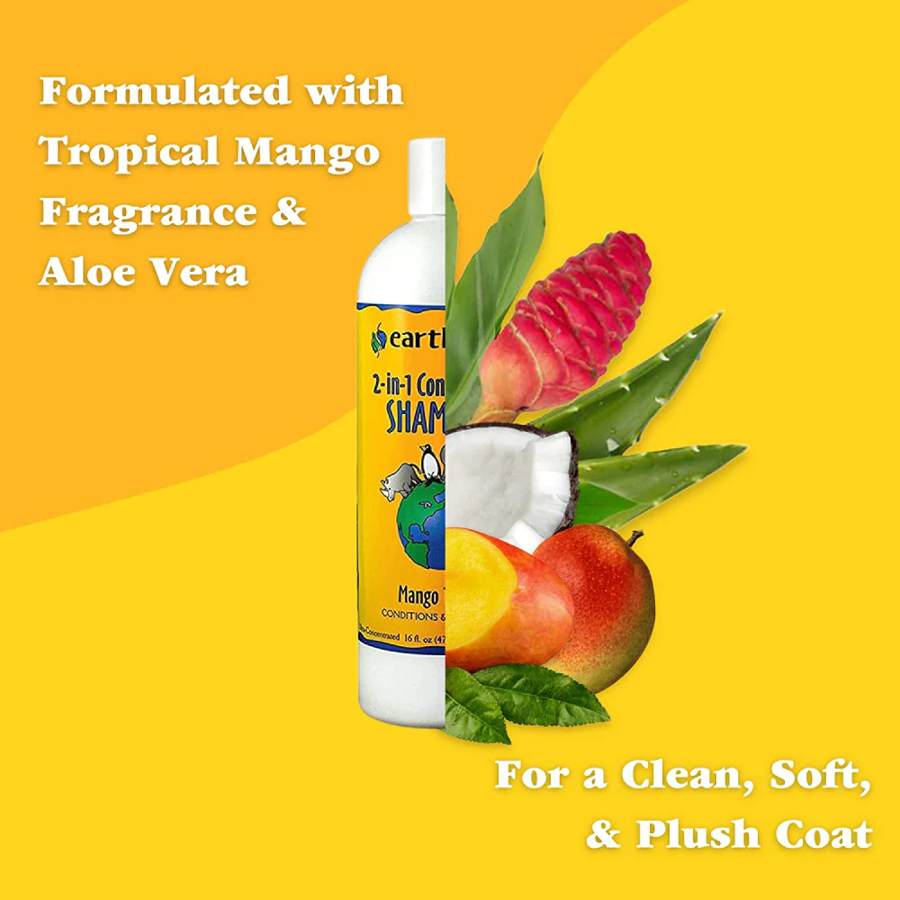 EarthBath 2 in 1 Conditioning Shampoo Mango Tango Long Coat for Dogs and Cats - Image 5