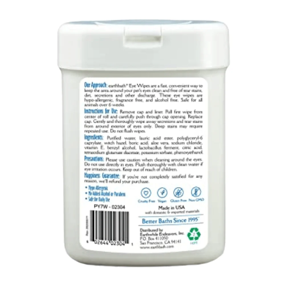 EarthBath Hypoallergenic Fragrance Free Eye Wipes for Dogs and Cats - Image 2